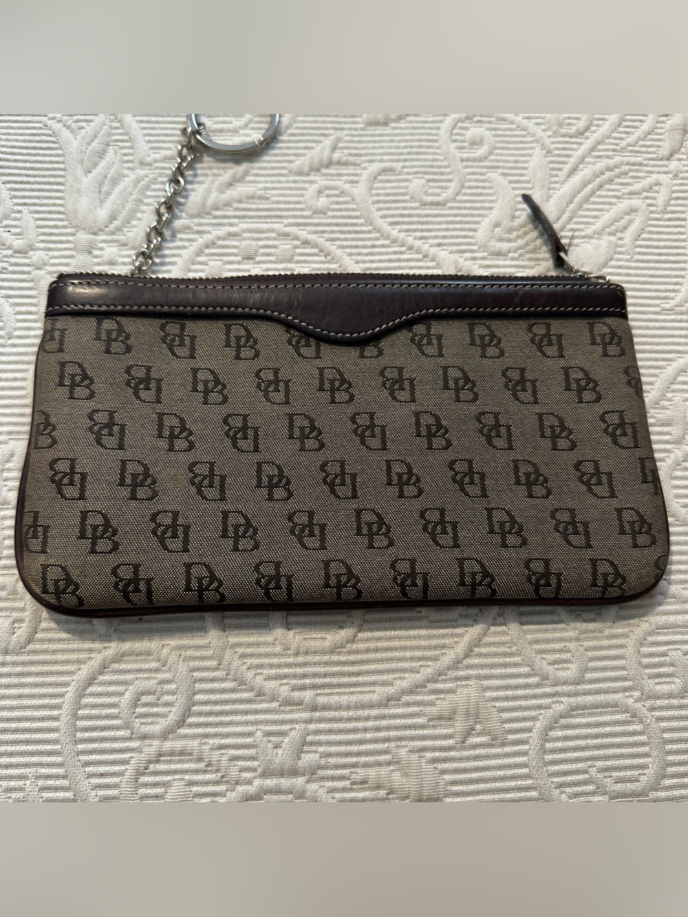Dooney & Bourke signature "DB" monogram slim wristlet Keychain vintage Y2K 2000s - Picture 3 of 7